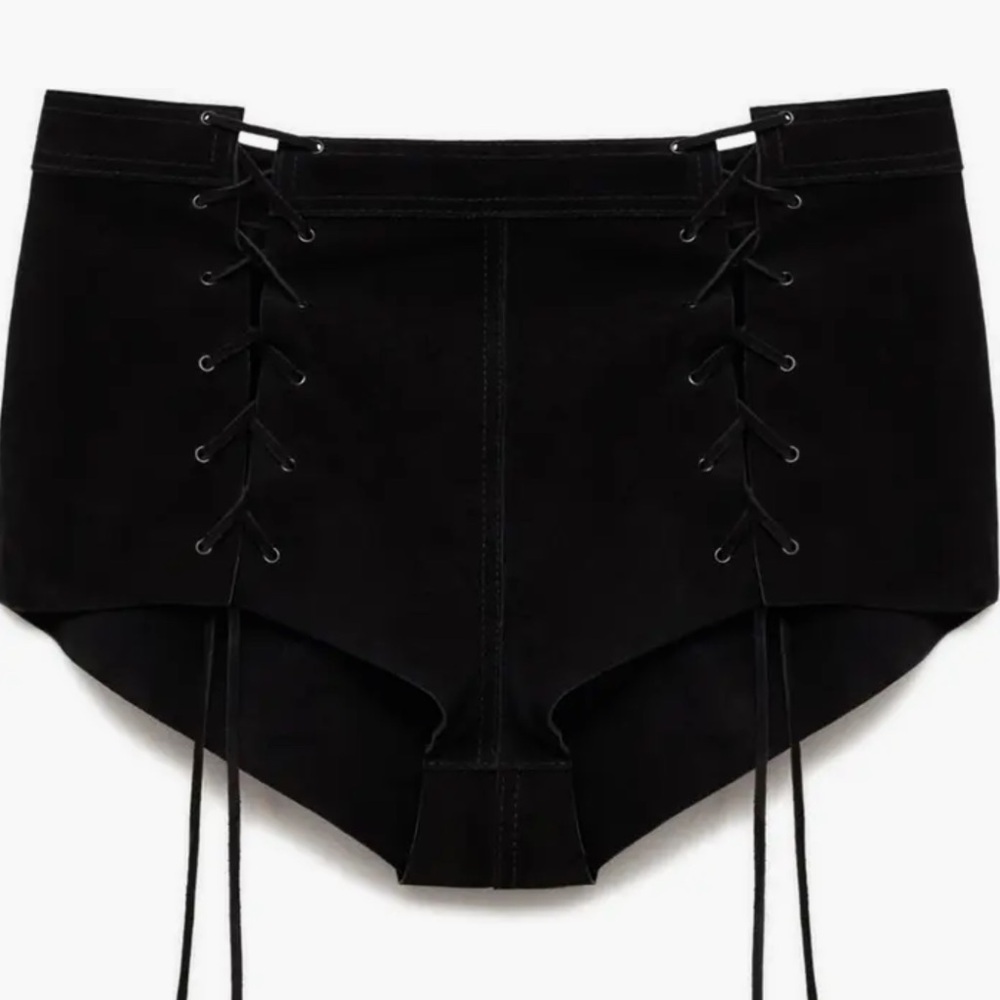 Nordstrom MANGO chloe lace up leather shorts